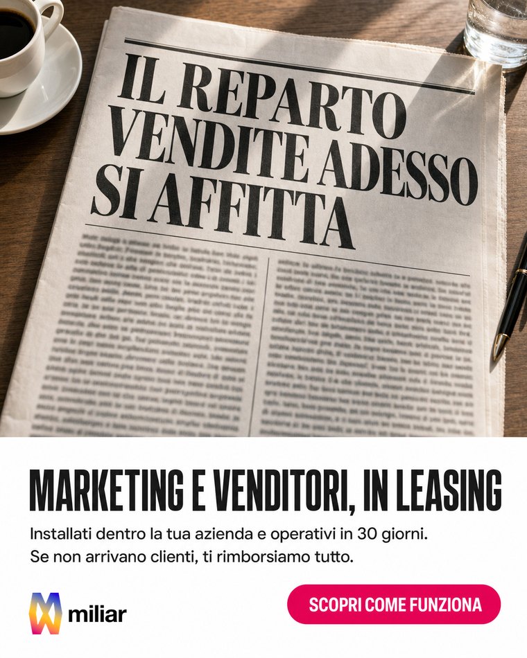 MARKETING E VENDITORI, IN LEASING