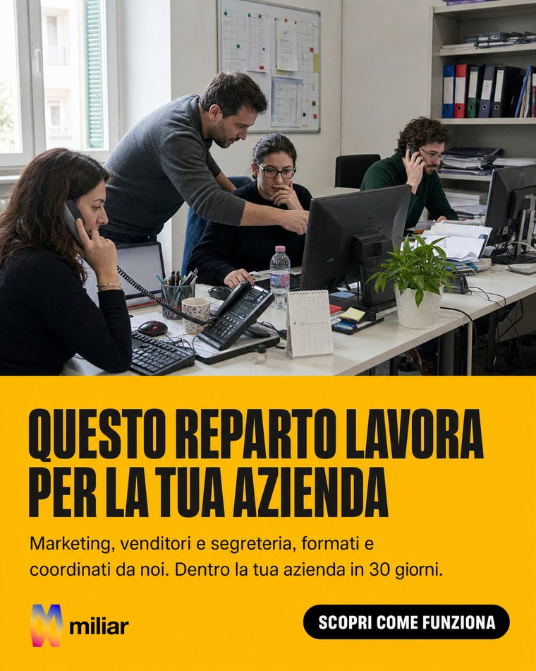 QUESTO REPARTO LAVORA PER LA TUA AZIENDA